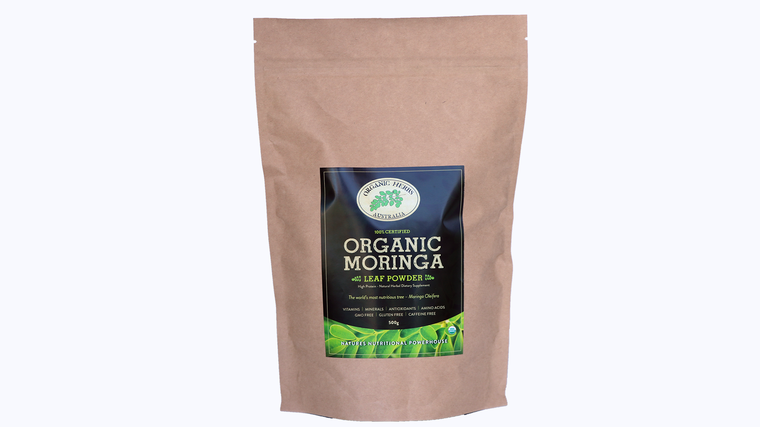 Organic Moringa Powder - 500g - Organic Herbs Australia